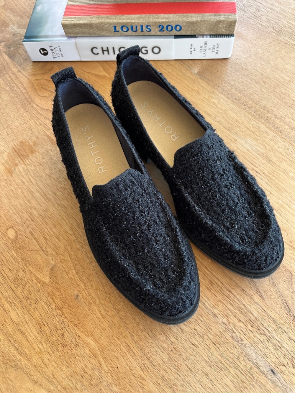 Title: Rothy's The Loafer in Black Boucle — Size 5.5 | Brand New, Never Worn